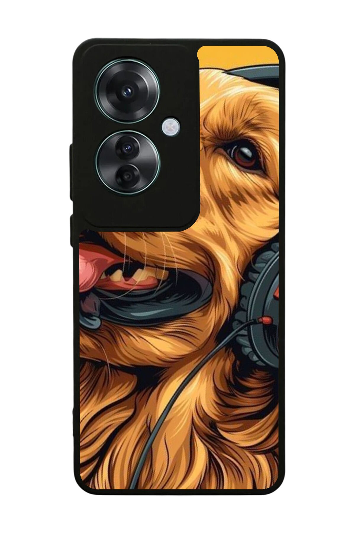 Oppo Reno 11F Uyumlu Golden Kopek Tasarımlı Glossy Premium Kılıf