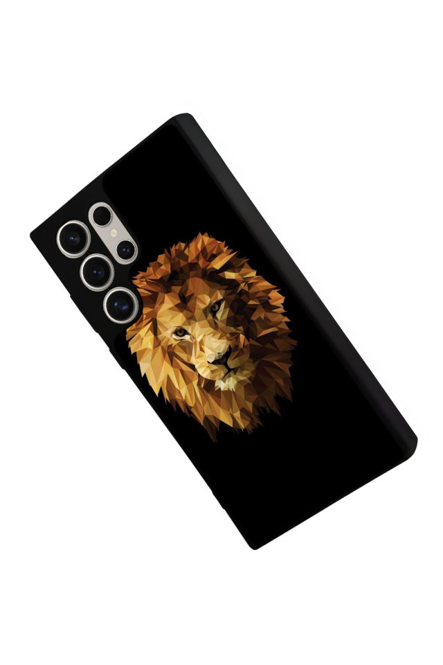 Samsung Galaxy S23 Ultra Uyumlu Aslan Tasarımlı Glossy Premium Kılıf