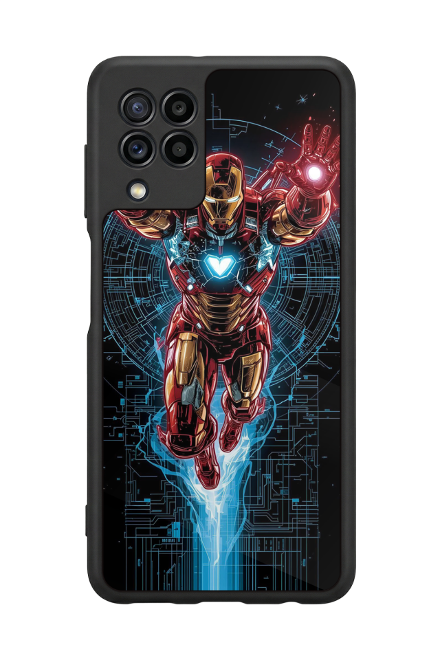 Samsung Galaxy M32 Uyumlu Iron Man ( Demir Adam ) Tasarımlı Glossy Premium Kılıf