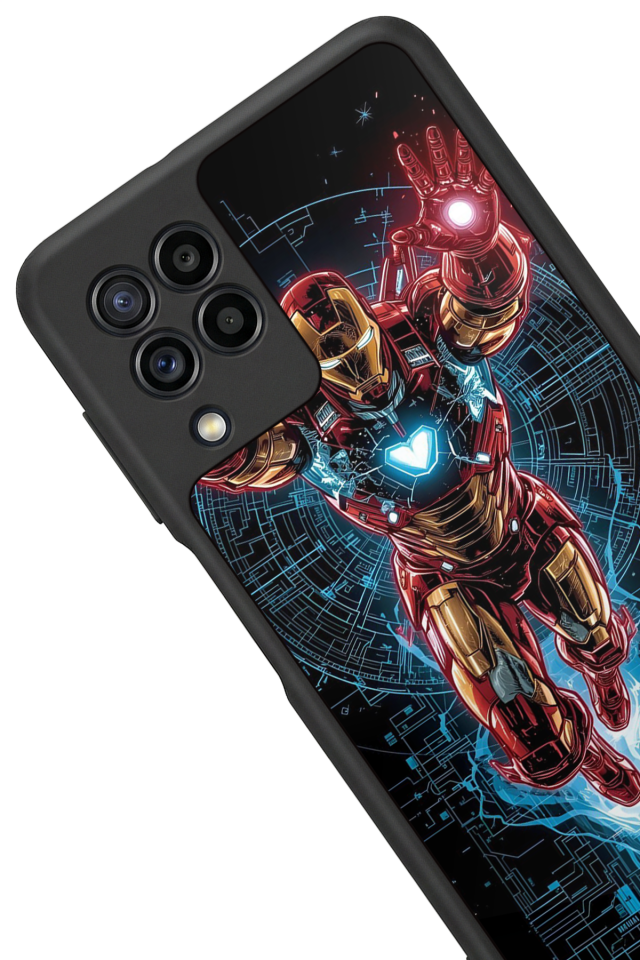 Samsung Galaxy M32 Uyumlu Iron Man ( Demir Adam ) Tasarımlı Glossy Premium Kılıf