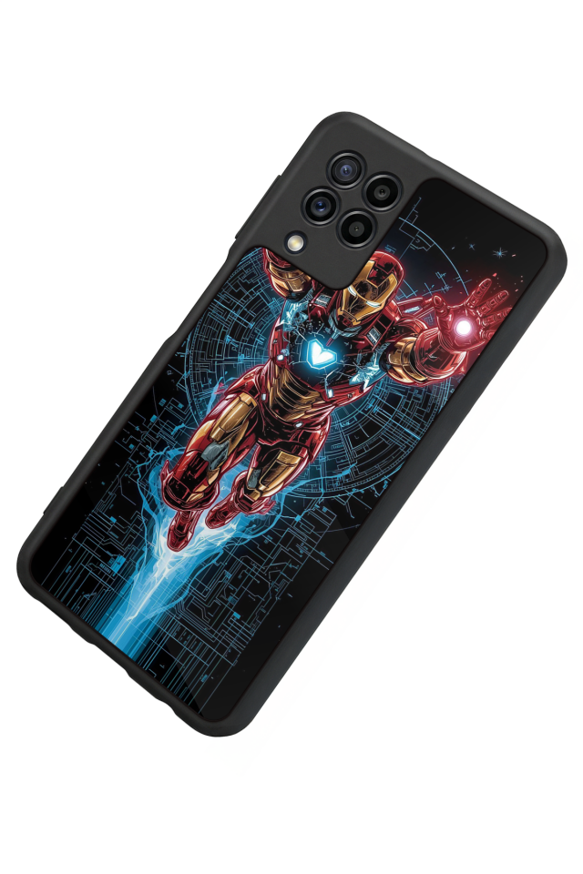 Samsung Galaxy M32 Uyumlu Iron Man ( Demir Adam ) Tasarımlı Glossy Premium Kılıf
