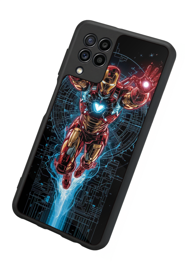 Samsung Galaxy M32 Uyumlu Iron Man ( Demir Adam ) Tasarımlı Glossy Premium Kılıf