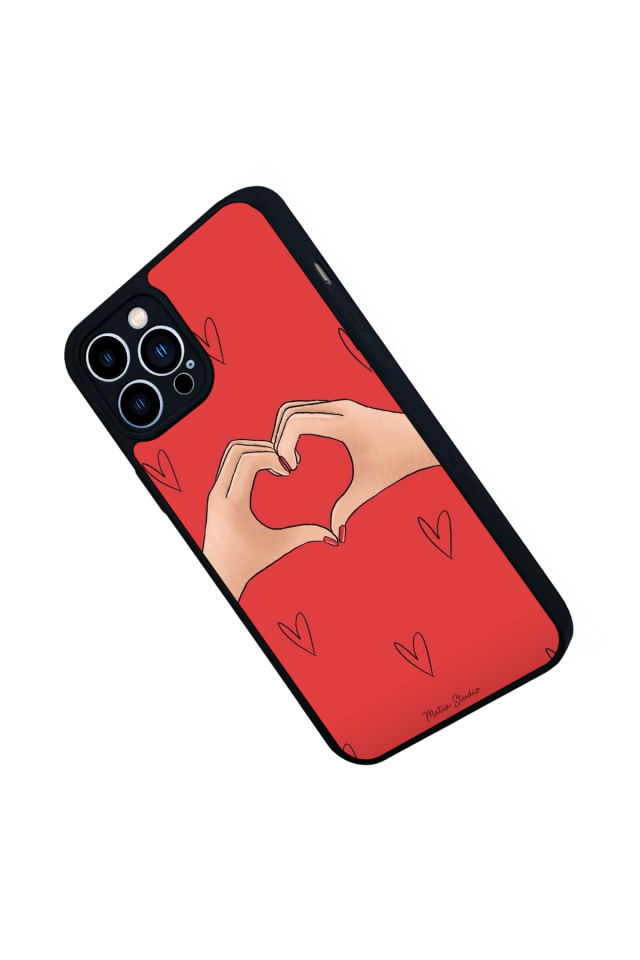 iPhone 12 Pro Max Uyumlu Kalp Love Tasarımlı Glossy Premium Kılıf