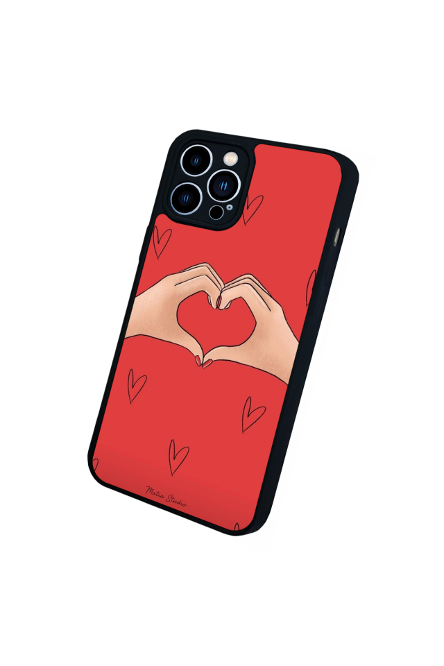 iPhone 12 Pro Max Uyumlu Kalp Love Tasarımlı Glossy Premium Kılıf