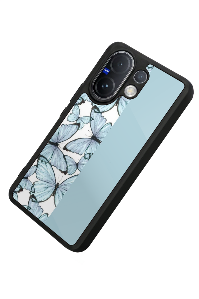 Vivo V60 Uyumlu Kelebek Tasarımlı Glossy Premium Kılıf