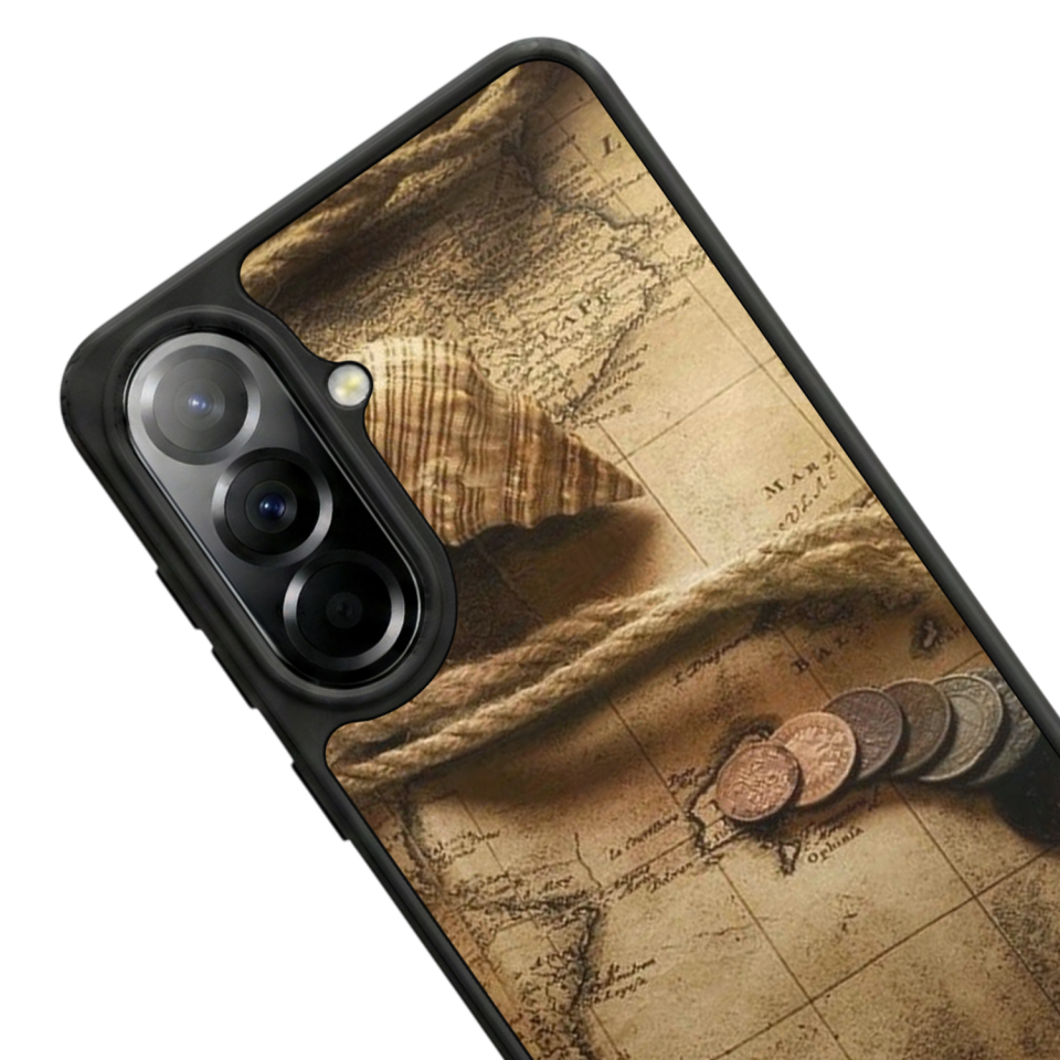 Samsung Galaxy A37 Uyumlu Pusula Tasarımlı Glossy Premium Kılıf
