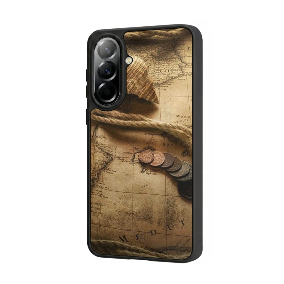 Samsung Galaxy A37 Uyumlu Pusula Tasarımlı Glossy Premium Kılıf