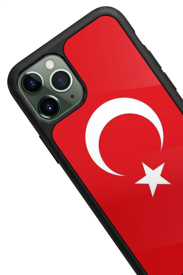 iPhone 11 Pro Max Uyumlu Türk Bayragi Tasarımlı Glossy Premium Kılıf