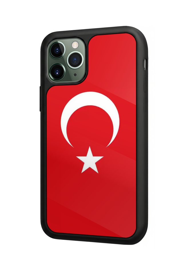 iPhone 11 Pro Max Uyumlu Türk Bayragi Tasarımlı Glossy Premium Kılıf