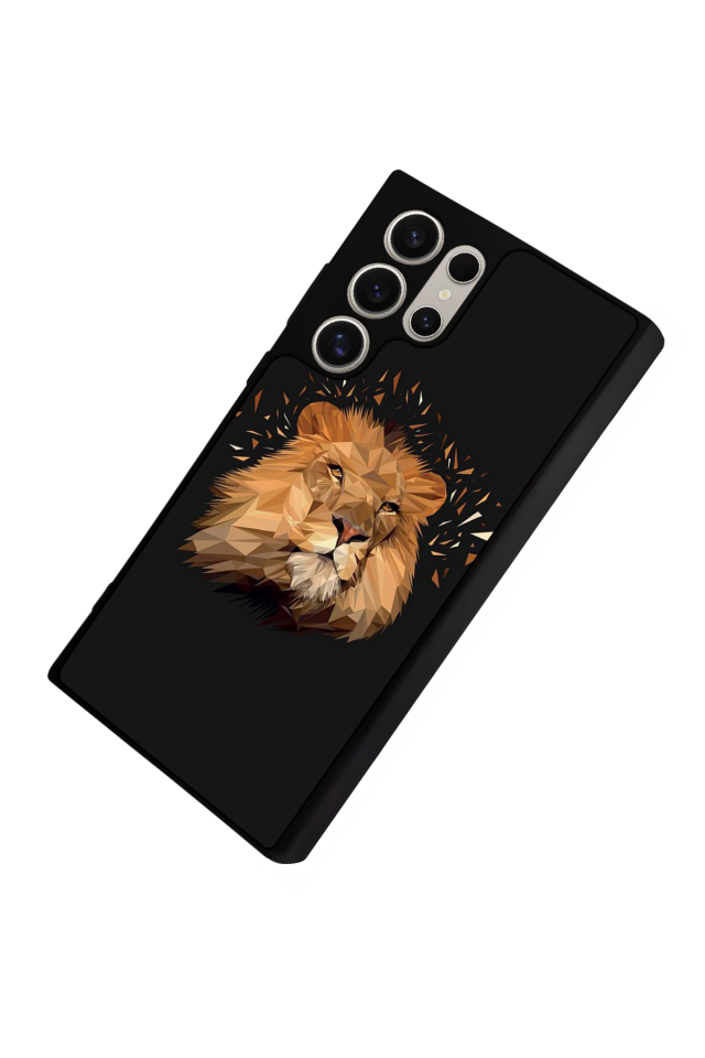 Samsung Galaxy S23 Ultra Uyumlu Aslan Tasarımlı Glossy Premium Kılıf