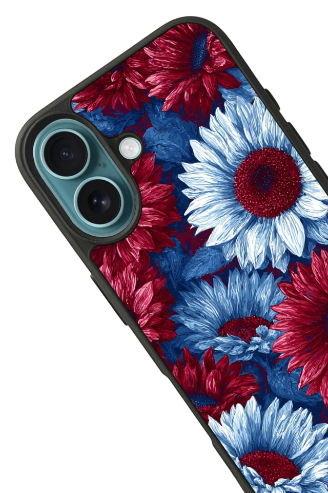 iPhone 16 Plus Uyumlu Cicek Tasarımlı Glossy Premium Kılıf
