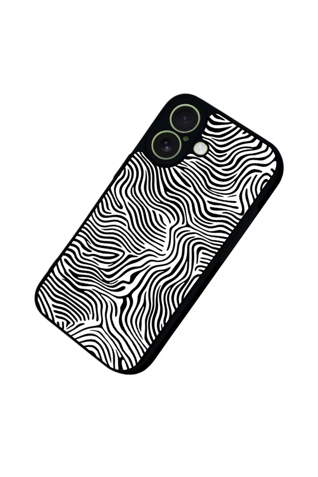 iPhone 17 Uyumlu Çizgi Sanatı Tasarımlı Glossy Premium Kılıf