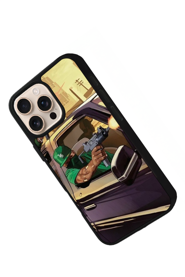 iPhone 16 Pro Uyumlu GTA Tasarımlı Glossy Premium Kılıf