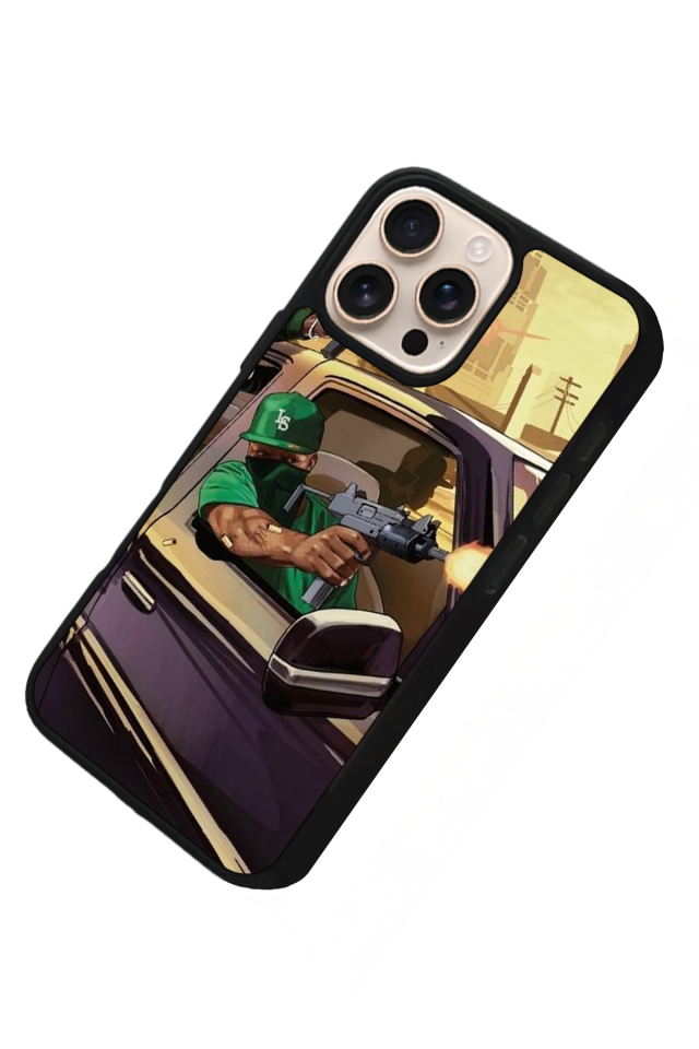 iPhone 16 Pro Uyumlu GTA Tasarımlı Glossy Premium Kılıf