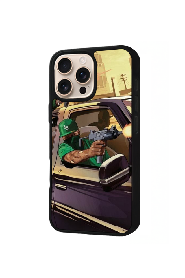 iPhone 16 Pro Uyumlu GTA Tasarımlı Glossy Premium Kılıf