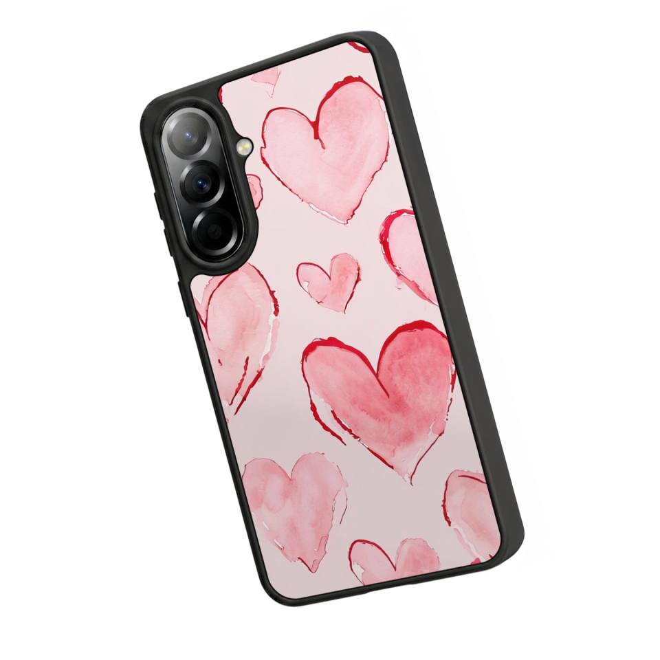 Samsung Galaxy A57 Uyumlu Kalp Love Tasarımlı Glossy Premium Kılıf