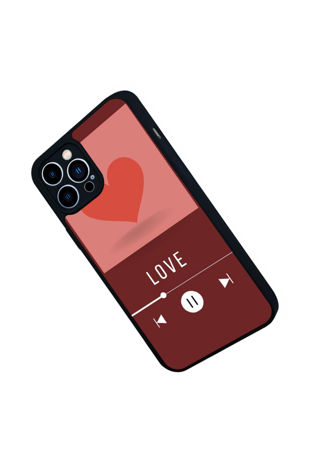 iPhone 12 Pro Max Uyumlu Kalp Love Tasarımlı Glossy Premium Kılıf