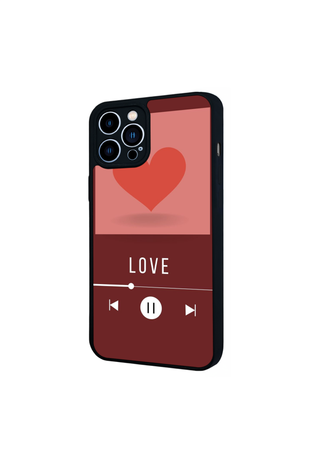 iPhone 12 Pro Max Uyumlu Kalp Love Tasarımlı Glossy Premium Kılıf