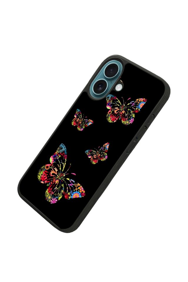 iPhone 16 Uyumlu Kelebek Tasarımlı Glossy Premium Kılıf