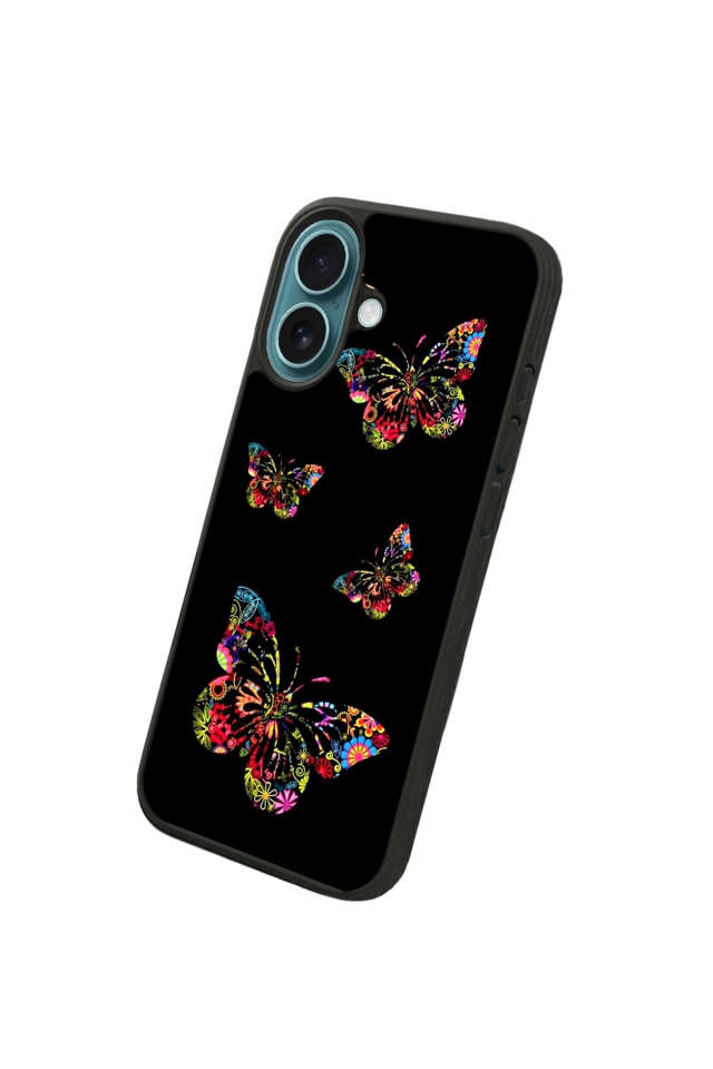 iPhone 16 Uyumlu Kelebek Tasarımlı Glossy Premium Kılıf