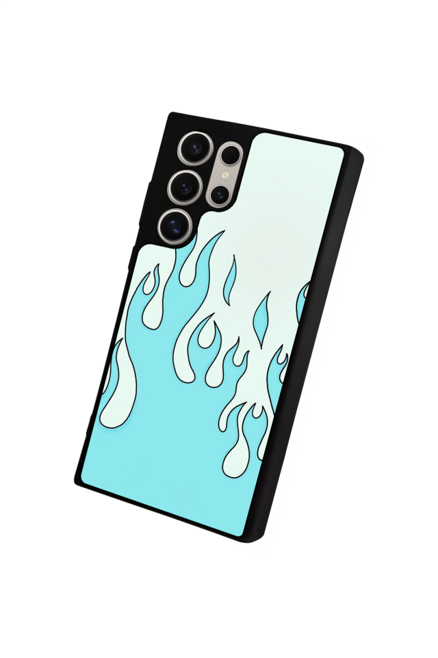 Samsung Galaxy S22 Ultra Uyumlu Retro Flame Patterns Tasarımlı Glossy Premium Kılıf