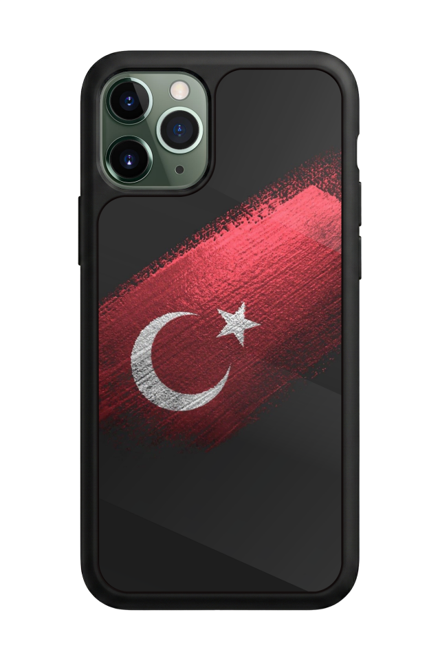 iPhone 11 Pro Max Uyumlu Türk Bayragi Tasarımlı Glossy Premium Kılıf