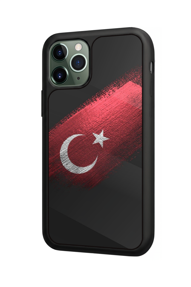 iPhone 11 Pro Max Uyumlu Türk Bayragi Tasarımlı Glossy Premium Kılıf