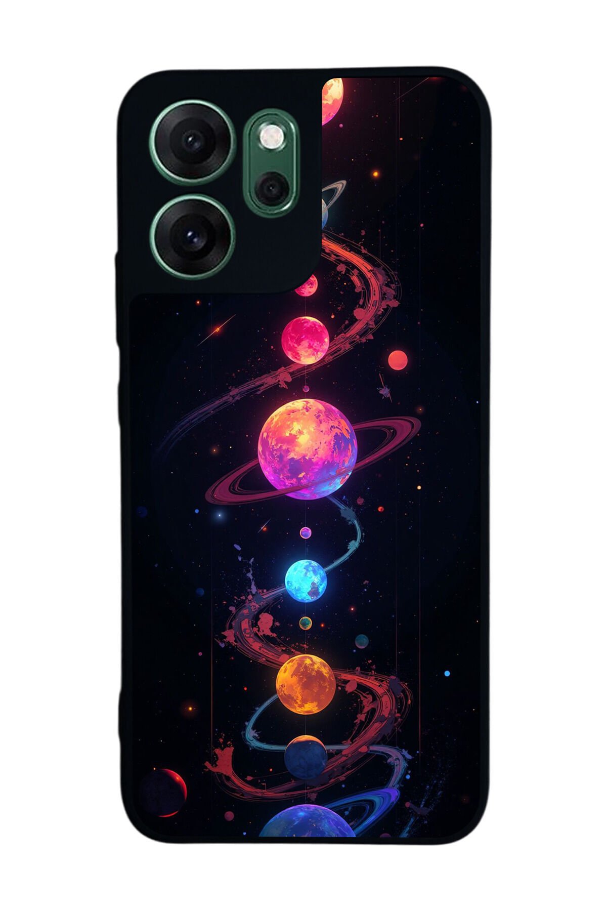 Oppo Reno 14F Uyumlu Uzay Tasarımlı Glossy Premium Kılıf