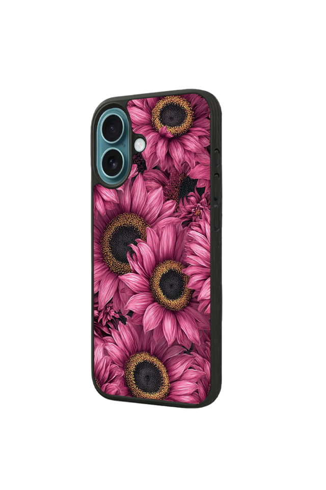 iPhone 16 Plus Uyumlu Cicek Tasarımlı Glossy Premium Kılıf