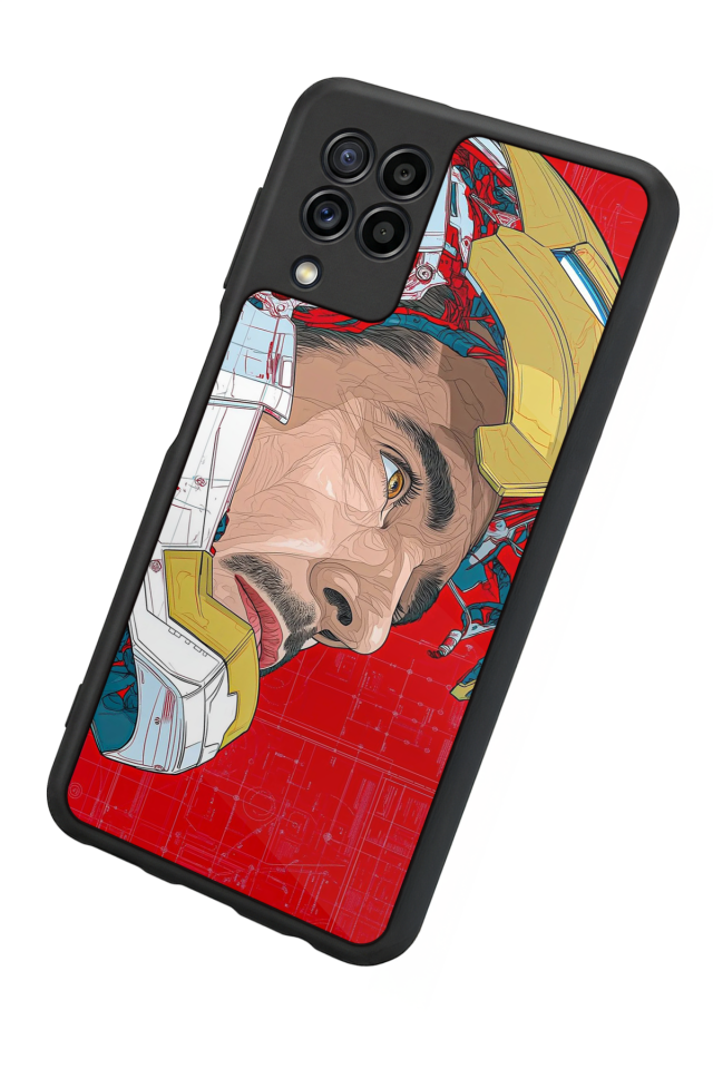 Samsung Galaxy M32 Uyumlu Iron Man ( Demir Adam ) Tasarımlı Glossy Premium Kılıf
