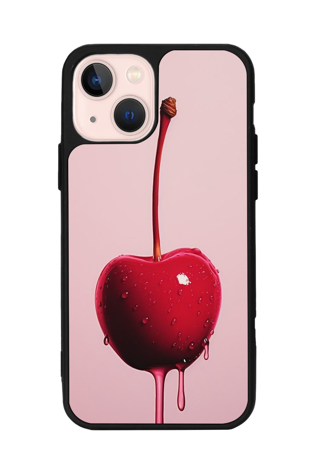 iPhone 13/14 Uyumlu Kiraz Tasarımlı Glossy Premium Kılıf