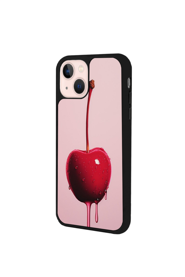 iPhone 13/14 Uyumlu Kiraz Tasarımlı Glossy Premium Kılıf