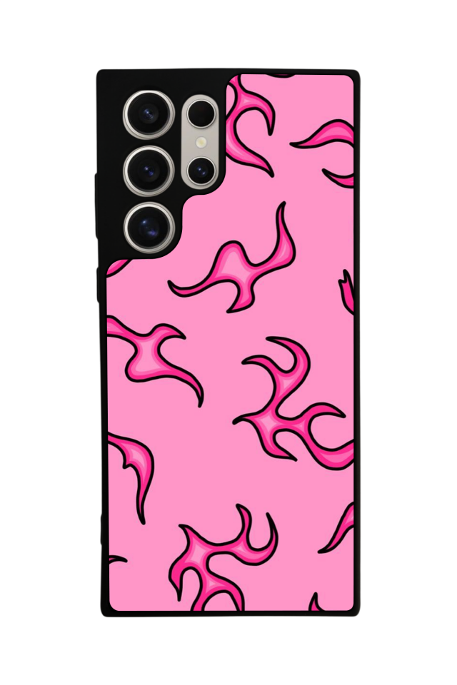 Samsung Galaxy S22 Ultra Uyumlu Retro Flame Patterns Tasarımlı Glossy Premium Kılıf