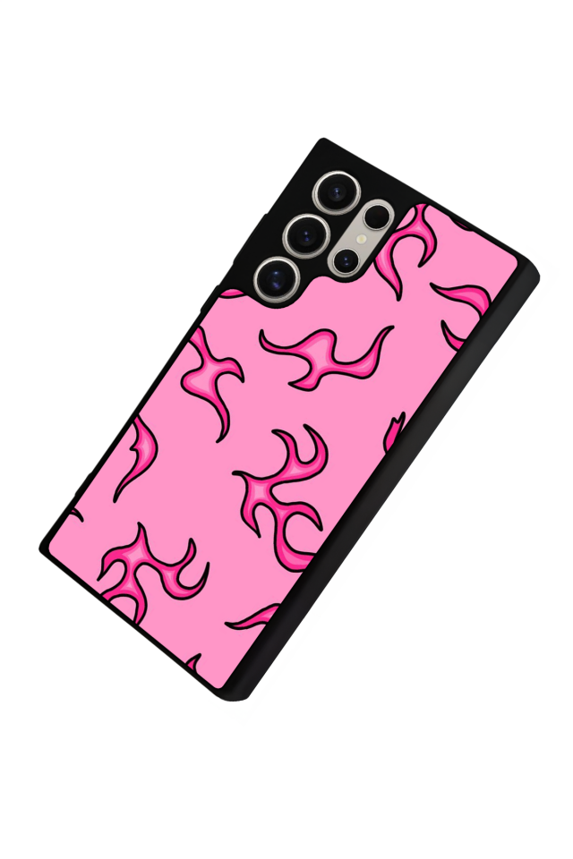 Samsung Galaxy S22 Ultra Uyumlu Retro Flame Patterns Tasarımlı Glossy Premium Kılıf