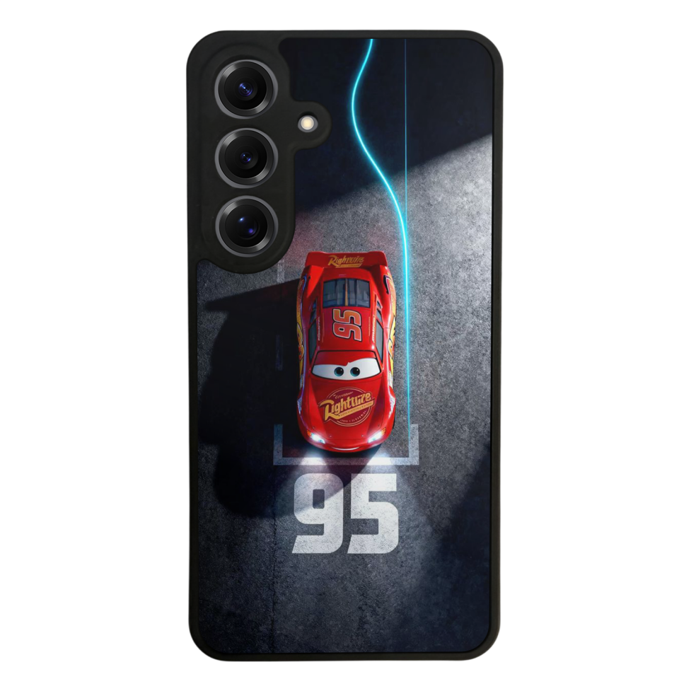 Samsung Galaxy S25 Uyumlu Şimsek McQueen Tasarımlı Glossy Premium Kılıf