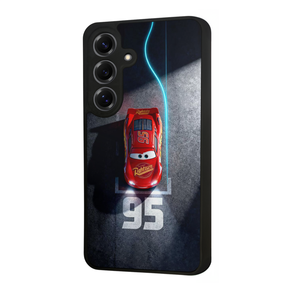 Samsung Galaxy S25 Uyumlu Şimsek McQueen Tasarımlı Glossy Premium Kılıf
