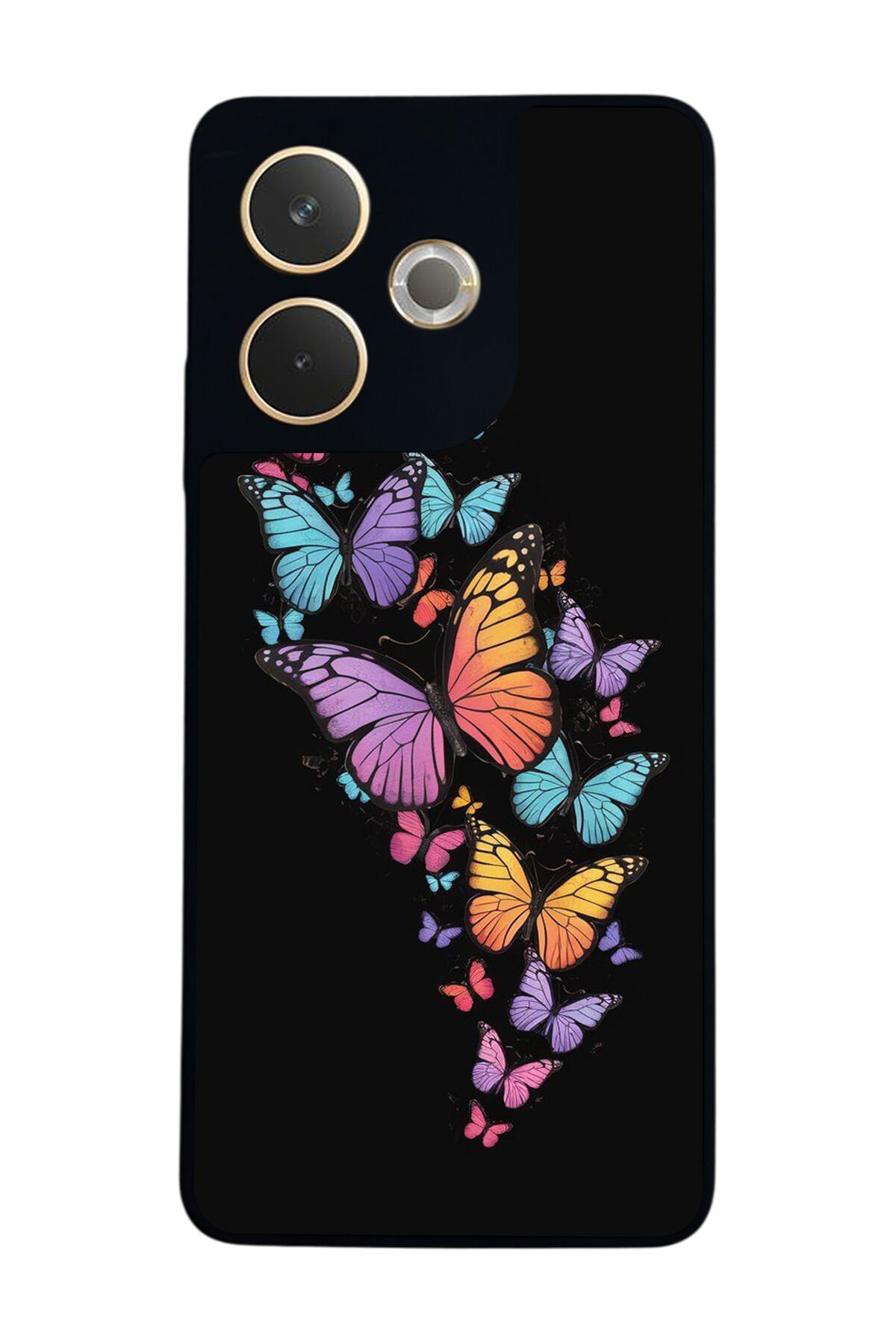 Oppo A5 Pro Uyumlu Kelebek Tasarımlı Glossy Premium Kılıf