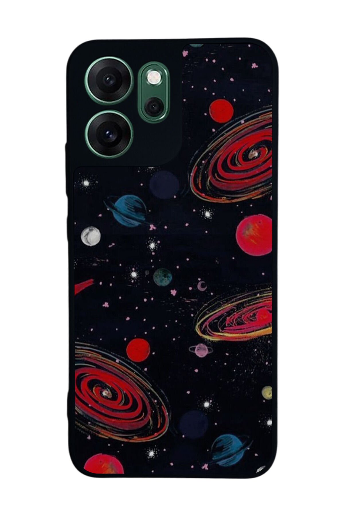 Oppo Reno 14F Uyumlu Uzay Tasarımlı Glossy Premium Kılıf