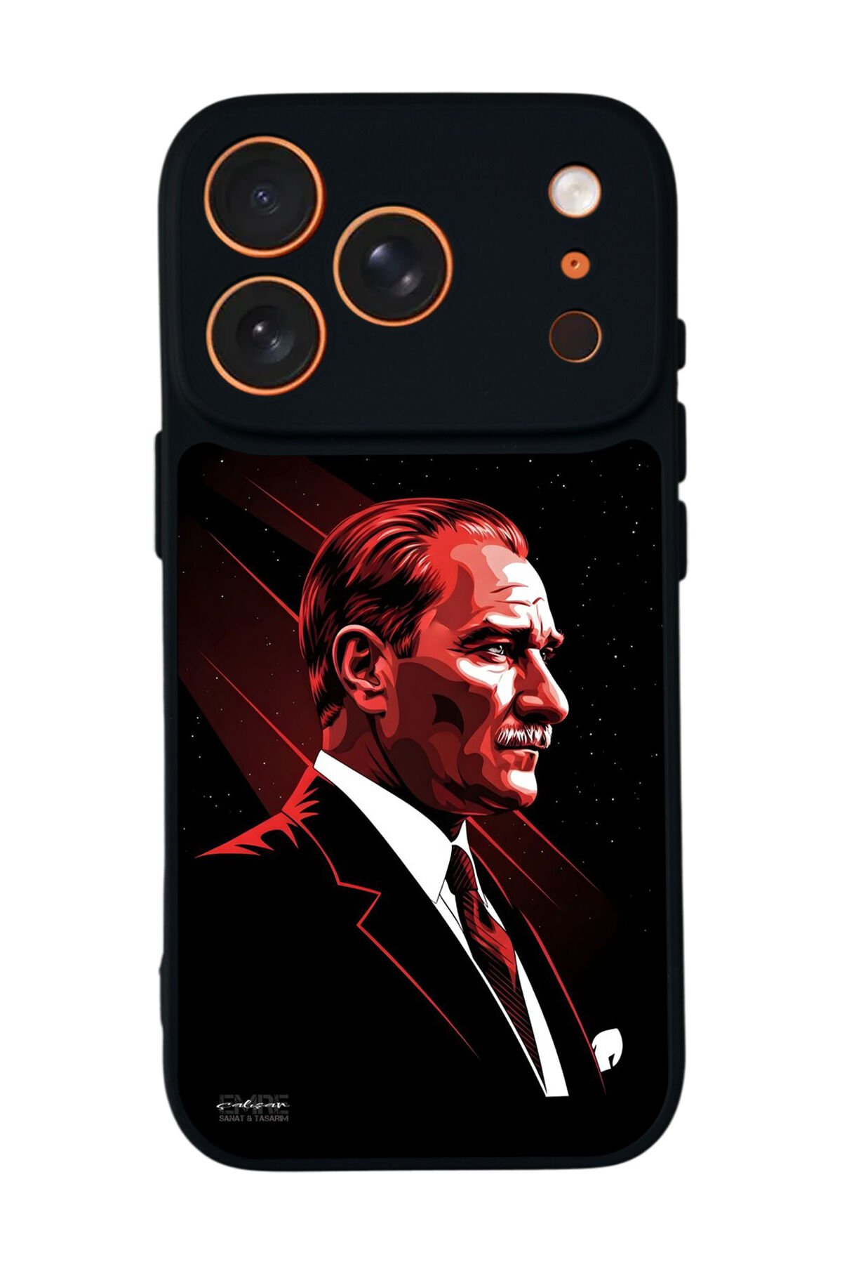 iPhone 17 Pro Uyumlu Mustafa Kemal Ataturk Tasarımlı Glossy Premium Kılıf