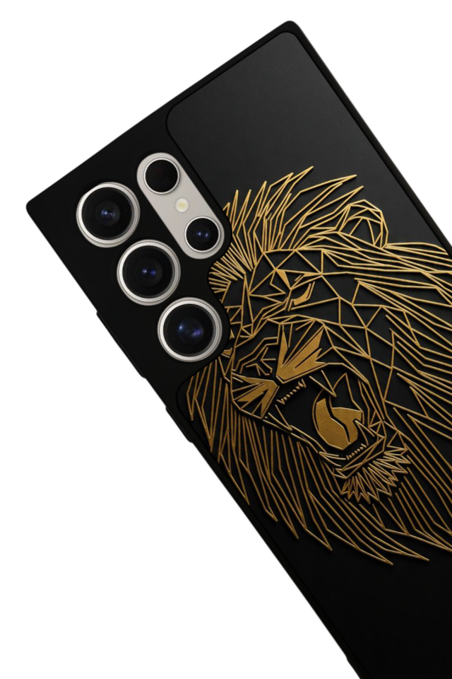 Samsung Galaxy S23 Ultra Uyumlu Aslan Tasarımlı Glossy Premium Kılıf