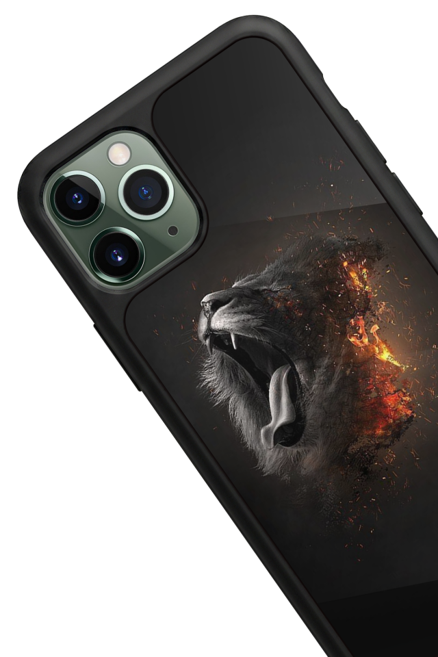 iPhone 11 Pro Uyumlu Aslan Tasarımlı Glossy Premium Kılıf