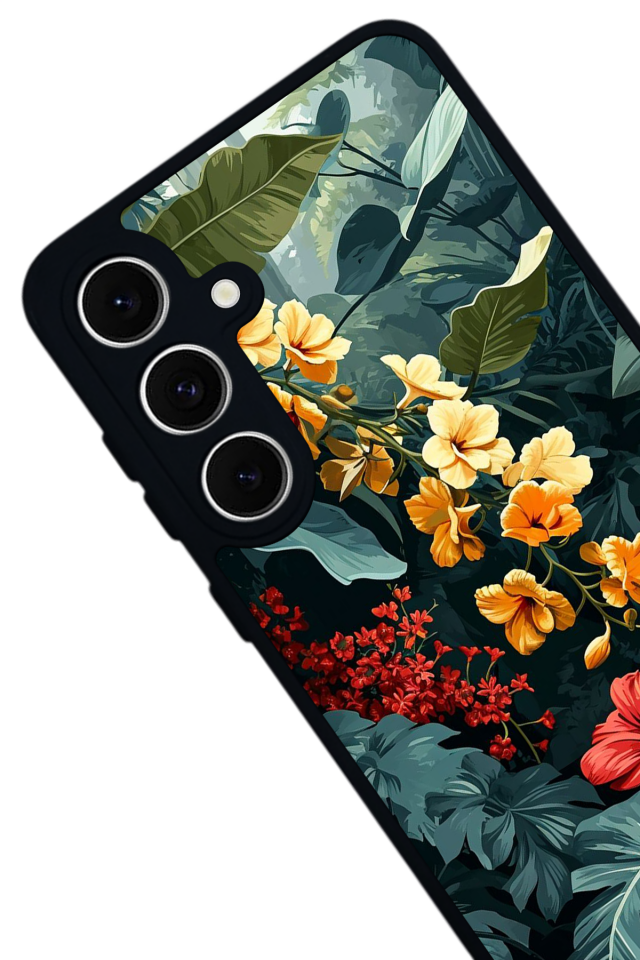 Samsung Galaxy A16 Uyumlu Botanik Tasarımlı Glossy Premium Kılıf