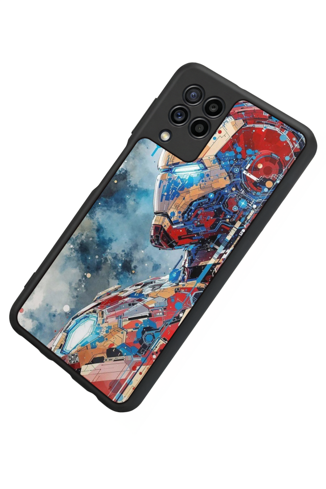 Samsung Galaxy M32 Uyumlu Iron Man ( Demir Adam ) Tasarımlı Glossy Premium Kılıf