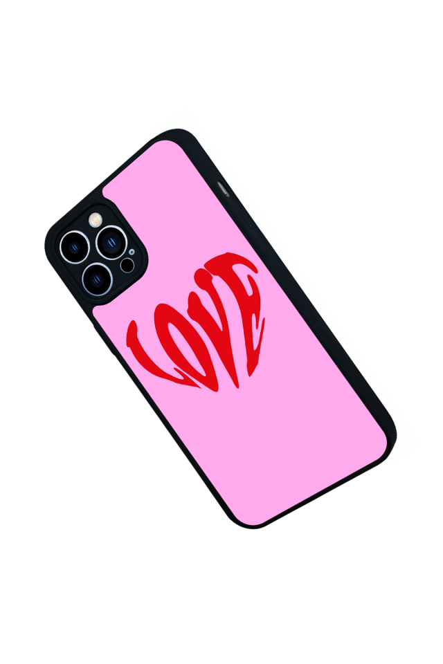 iPhone 12 Pro Max Uyumlu Kalp Love Tasarımlı Glossy Premium Kılıf