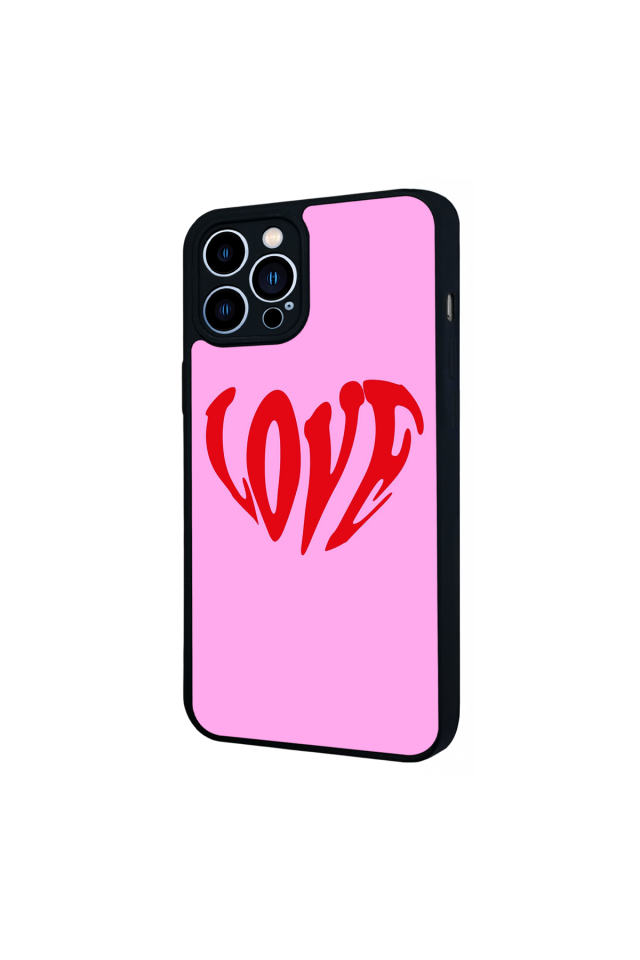 iPhone 12 Pro Max Uyumlu Kalp Love Tasarımlı Glossy Premium Kılıf