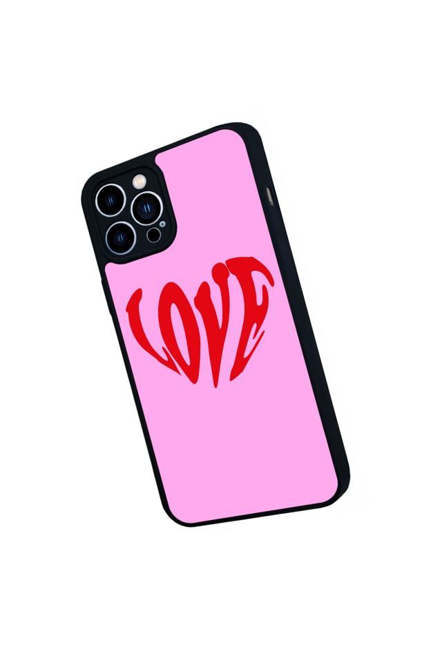 iPhone 12 Pro Max Uyumlu Kalp Love Tasarımlı Glossy Premium Kılıf