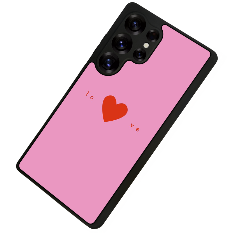 Samsung Galaxy S25 Ultra Uyumlu Kalp Love Tasarımlı Glossy Premium Kılıf