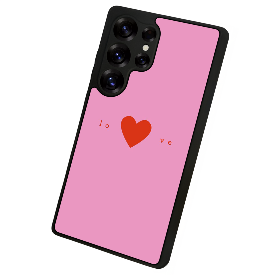 Samsung Galaxy S25 Ultra Uyumlu Kalp Love Tasarımlı Glossy Premium Kılıf