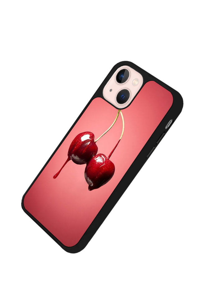 iPhone 13/14 Uyumlu Kiraz Tasarımlı Glossy Premium Kılıf