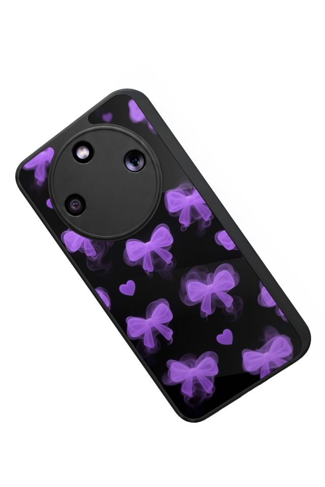 Honor Magic 8 Lite Uyumlu Kurdele Tasarımlı Glossy Premium Kılıf